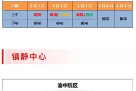 五一假期将至 重庆多家三甲医院发布门诊安排图片