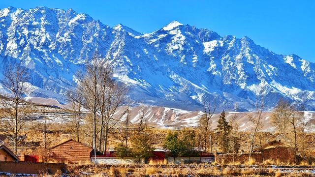 甘肃民乐：祁连山下初冬美景静谧如画