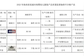 注意！海南这4批次婴幼儿服装不合格图片