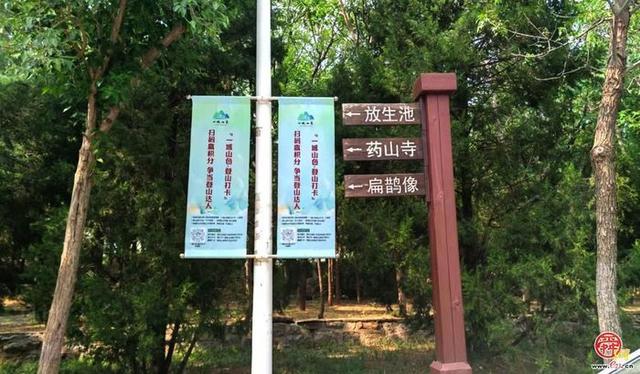 济南“一城山色·登山打卡”道旗展板扮靓山路 让生态之美住进日常时光