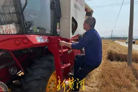 记者体验炙烤下的麦收：收割机驾驶室有空调，一小时割完20亩麦子图片