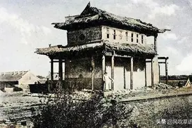 清末时期的大名府（今河北邯郸大名县），牌坊精美，城墙巍峨图片