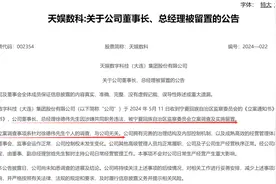 A股一上市公司公告：董事长被留置图片