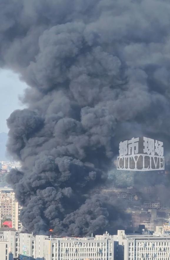 浙江台州一鞋业园内突发大火