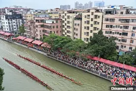 羊城百舸争流珠江畔 龙舟竞渡迎端午图片