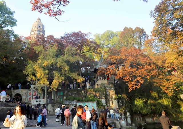 江苏苏州：虎丘景区色彩斑斓
