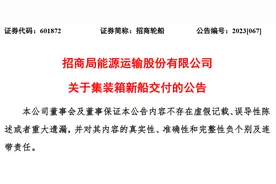 招商轮船：集装箱船“中外运张家港”轮交付图片