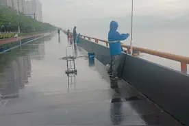钱塘江滨江段已过警戒水位，还有人“拿命换鱼”？图片