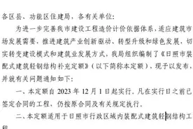 《日照市装配式建筑轻钢结构补充定额》标准首次发布实施图片