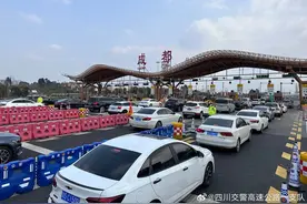 大年初一，成都周边高速部分路段车多缓行图片