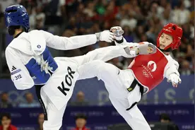 跆拳道女子57公斤级 头号种子骆宗诗1-2韩国选手金宥珍无缘决赛图片