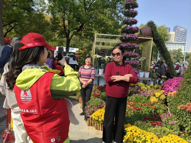金菊铺锦映江城，志愿红暖赏菊路，武汉文旅志愿者护航金秋菊展