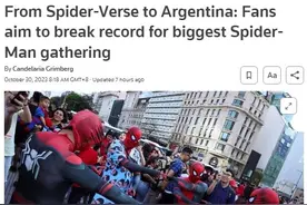 旨在打破世界纪录 约1000位“蜘蛛侠”齐聚阿根廷图片