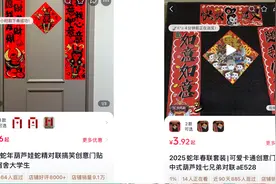 蛇元素春联走红 个性春联备受欢迎图片
