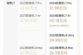 理想汽车发布2024款L系列产品公告 调整车型序列和首销购车权益图片