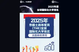 排名｜THE全球国际化大学排名：法国6所高校跻身全球100名图片