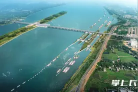 长沙3000吨级船只将直达上海 湘江长沙综合枢纽三线船闸开工图片