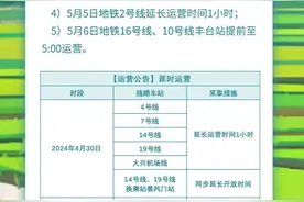 温馨提示！“五一”假期北京这些地铁调整运营时间图片