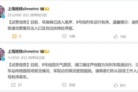 今早8号线走走停停？上海地铁：天气原因，部分路段限速运行图片