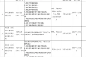 汇付支付因业务九项违规 被央行处以3172万罚款图片