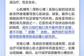 突发心梗，用力拍打胸口可疏通血栓？丨中新真探图片