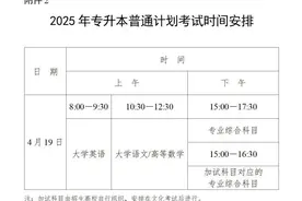 2月20日开始报名，4月19日开考！2025 年专升本考试日程安排来了图片