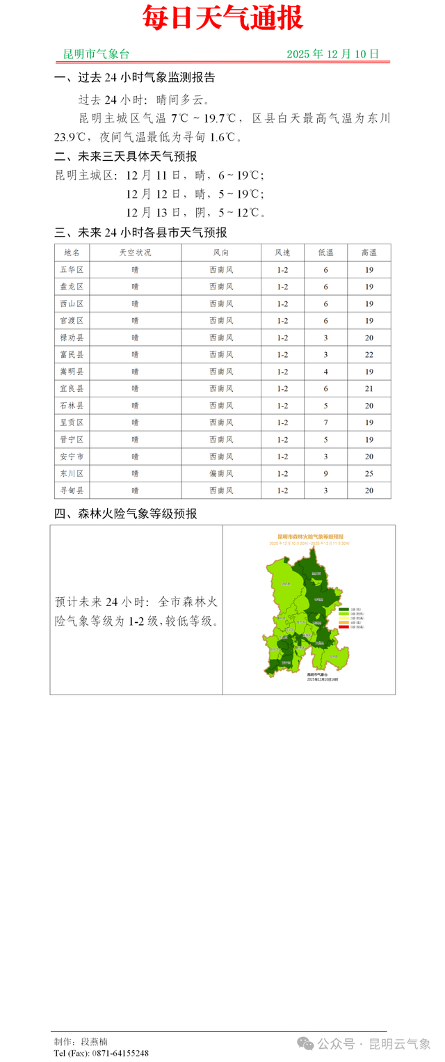 冷冷冷！雨雪齐上阵！云南即将大降温	，昆明……