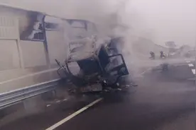 冷链车变“火炉”？100000元冷冻肉遭大火炙烤图片