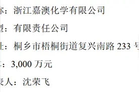 浙江嘉澳环保科技股份有限公司拟投资3000万元设立嘉澳化学公司图片