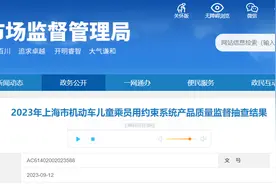 上海市市场监督管理局公布2023年机动车儿童乘员用约束系统产品质量监督抽查结果图片