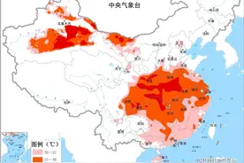 今日陕西河南湖北等地气温将超40℃，明起高温范围逐渐收缩图片