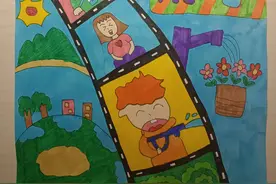 绘画《节约用水》｜烟台中小学生“才艺秀”作品选登图片