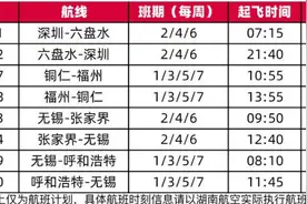 新开深圳-六盘水、无锡至-张家界等多条航线 湖南航空2024年夏航季航班计划上线图片