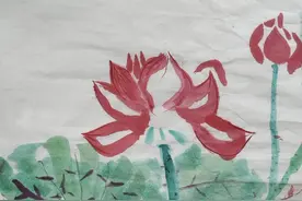 绘画《荷花》｜烟台中小学生“才艺秀”作品选登图片