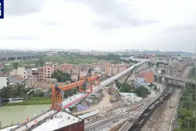 广州白云站京广高铁联络线全线贯通图片