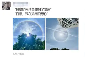 温州出现日晕，快抬头看看！网友：太阳好像戴了美瞳图片