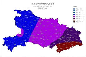 湖北省气象台发布寒潮大风蓝色预警图片