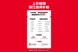 每类补贴2000！浙江在天猫发放家电家居以旧换新政府补贴图片