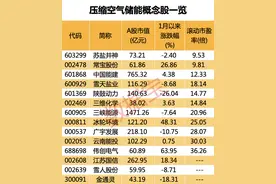国际首套，压缩空气储能重大突破，未来装机有望大幅提升！6只概念股市盈率不到20倍图片