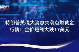 特朗普关税大消息突袭点燃黄金行情！金价短线大跌17美元视频封面