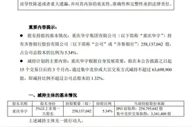 重庆华宇拟减持齐鲁银行6369.89万股股份图片