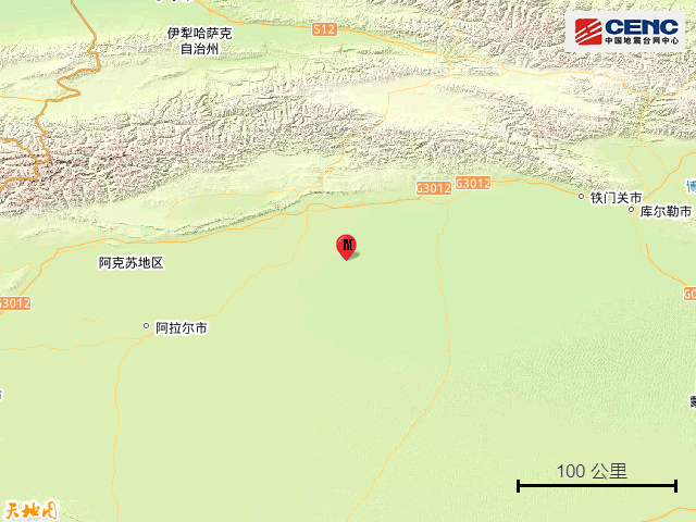 新疆库车市发生3.6级地震