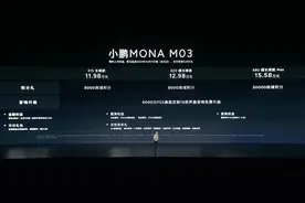 起售价11.98万元，小鹏MONA M03正式发布！何小鹏曾称：致敬Model 3！雷军、李斌：祝大卖图片