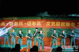 武警崇左支队举办联欢晚会送别战友 为老兵高歌壮行图片