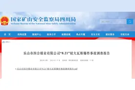 致8人遇难！6人涉嫌犯罪！乐山四合煤矿瓦斯爆炸事故原因公布图片