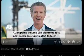 加州州长在福克斯新闻台投广告：关税政策恐令美国失去最大经济体地位图片