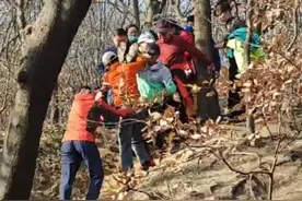 镇江南山游客突发急症，急救人员攀爬成功施救图片