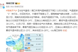 冷空气登场！海口本周气温将逐日下降图片