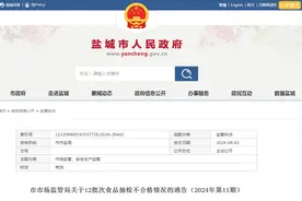 江苏省盐城市市场监管局关于12批次食品抽检不合格情况的通告（2024年第11期）图片