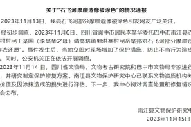 四川通报摩崖造像被涂色：系为“穿衣还愿”涂色，正评估价值和损失图片